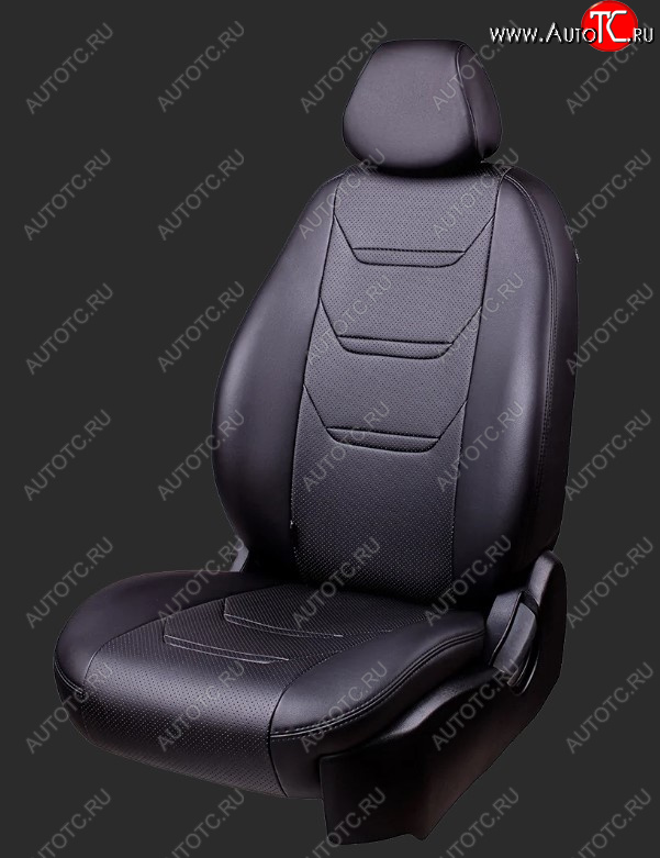 7 799 р. Чехлы для сидений Lord Autofashion Турин 2 (экокожа, спинка и сиденье 60/40 без подлокотника, 2 Г-образных подголовника)  Ford Focus  2 (2004-2011)  седан дорестайлинг, универсал дорестайлинг, хэтчбэк 3 дв. дорестайлинг, хэтчбэк 5 дв. дорестайлинг, седан рестайлинг, универсал рестайлинг, хэтчбэк 3 дв. рестайлинг, хэтчбэк 5 дв. рестайлинг (Черный, вставка черная и черная, строчка черная)  с доставкой в г. Керчь