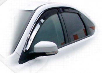 Дефлектора окон CA-Plastic Ford Focus 2 хэтчбэк 5 дв. дорестайлинг (2004-2008) (Classic полупрозрачный, Без хром.молдинга)