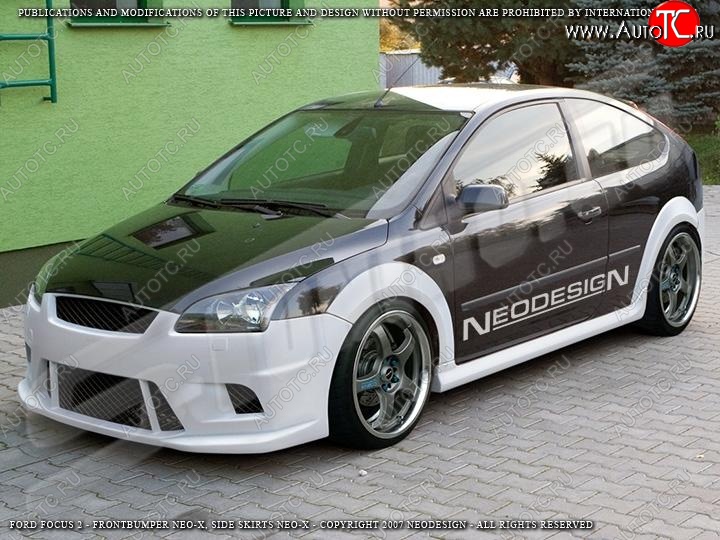 14 199 р. Пороги накладки Neodesign Ford Focus 2 хэтчбэк 3 дв. рестайлинг (2007-2011)  с доставкой в г. Керчь