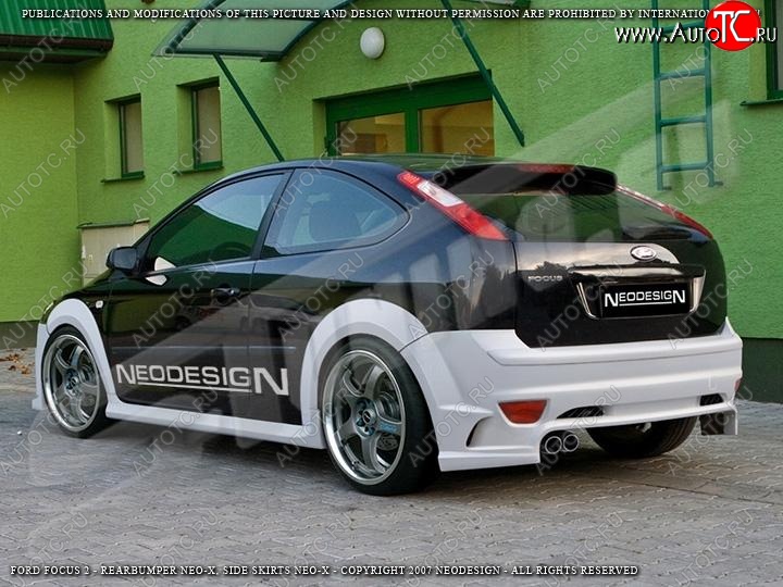 25 899 р. Задний бампер Neodesign Ford Focus 2 хэтчбэк 3 дв. рестайлинг (2007-2011)  с доставкой в г. Керчь