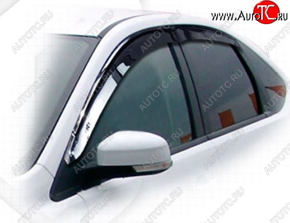 1 999 р. Дефлектора окон CA-Plastic Ford Focus 2 хэтчбэк 5 дв. рестайлинг (2007-2011) (Classic полупрозрачный, Без хром. молдинга)  с доставкой в г. Керчь