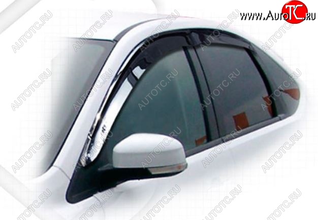 1 999 р. Дефлектора окон CA-Plastic Ford Focus 2 седан рестайлинг (2007-2011) (Classic полупрозрачный)  с доставкой в г. Керчь
