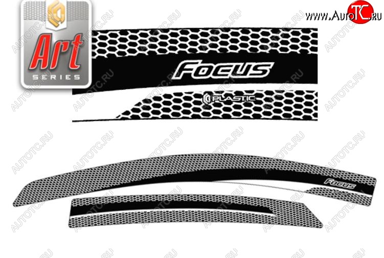 2 159 р. Дефлектора окон CA-Plastic  Ford Focus  2 (2007-2011) седан рестайлинг (Серия Art графит)  с доставкой в г. Керчь