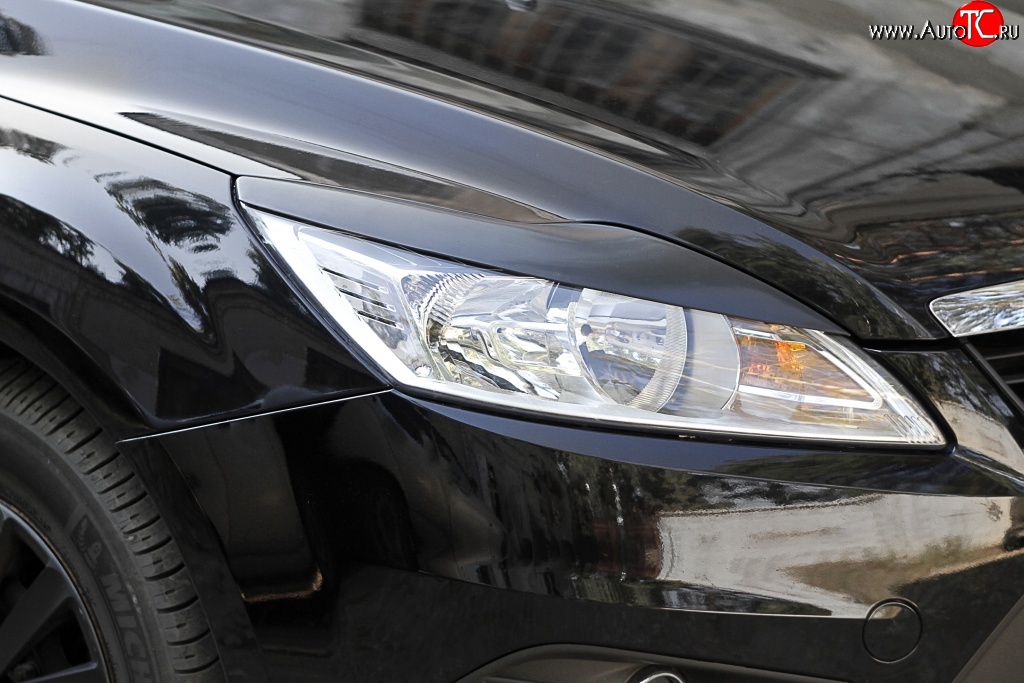 1 139 р. Реснички на фары RA Ford Focus 2 хэтчбэк 3 дв. рестайлинг (2007-2011) (Неокрашенные)  с доставкой в г. Керчь