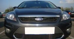 1 399 р. Сетка на бампер Russtal (черная) Ford Focus 2 хэтчбэк 3 дв. рестайлинг (2007-2011)  с доставкой в г. Керчь. Увеличить фотографию 4