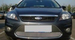 1 469 р. Сетка на бампер Russtal (хром) Ford Focus 2 хэтчбэк 3 дв. рестайлинг (2007-2011)  с доставкой в г. Керчь. Увеличить фотографию 2