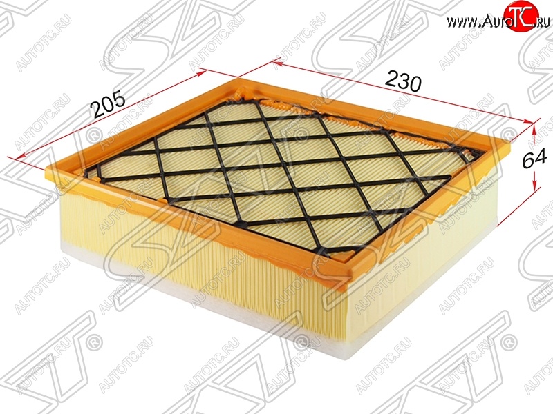 283 р. Фильтр воздушный двигателя SAT (2,5)  Ford Focus  2 (2004-2011), Ford Kuga  1 (2008-2013), Ford Mondeo (2007-2014), Ford S-Max  1 (2006-2015), Volvo C30  хэтчбэк 3 дв. (2006-2012), Volvo S80 ( AS60 седан,  AS40,AS70, AS90) (2006-2016)  с доставкой в г. Керчь