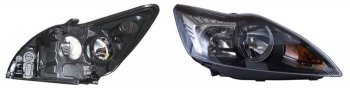 14 949 р. Левая фара SAT (с мех. корректором чёрная) Ford Focus 2 универсал рестайлинг (2007-2011)  с доставкой в г. Керчь. Увеличить фотографию 2