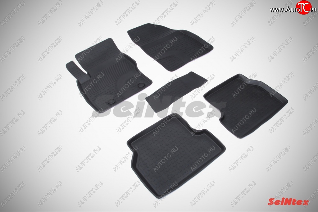 3 089 р. Износостойкие коврики в салон с высоким бортом SeiNtex Premium 4 шт. (резина) Ford Focus 2 универсал рестайлинг (2007-2011)  с доставкой в г. Керчь