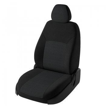 Чехлы для сидений (C307, Ghia/Titanium) Дублин (жаккард) Ford Focus  2 (2004-2011)  седан дорестайлинг, универсал дорестайлинг, хэтчбэк 3 дв. дорестайлинг, хэтчбэк 5 дв. дорестайлинг, седан рестайлинг, универсал рестайлинг, хэтчбэк 3 дв. рестайлинг, хэтчбэк 5 дв. рестайлинг (Черный, вставка Чили)