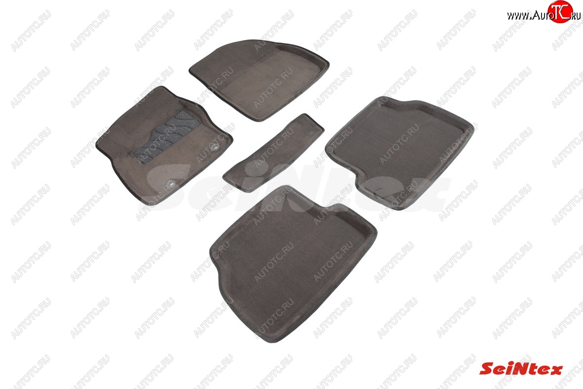6 699 р. Коврики ворсовые в салон Seintex (3D)  Ford Focus  2 (2007-2011) универсал рестайлинг (Серый)  с доставкой в г. Керчь