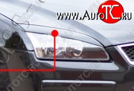 1 099 р. Реснички на фары RA v2  Ford Focus  2 (2004-2008)  седан дорестайлинг, универсал дорестайлинг, хэтчбэк 3 дв. дорестайлинг, хэтчбэк 5 дв. дорестайлинг (Неокрашенные)  с доставкой в г. Керчь