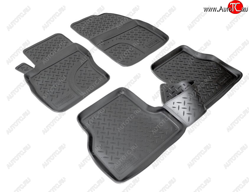 2 179 р. Комплект ковриков в салон Norplast Unidec Ford Focus 2 хэтчбэк 3 дв. дорестайлинг (2004-2007) (Цвет: черный)  с доставкой в г. Керчь