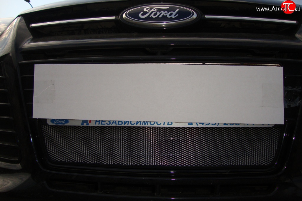 1 279 р. Сетка на бампер Russtal (хром) Ford Focus 3 хэтчбэк дорестайлинг (2010-2015)  с доставкой в г. Керчь