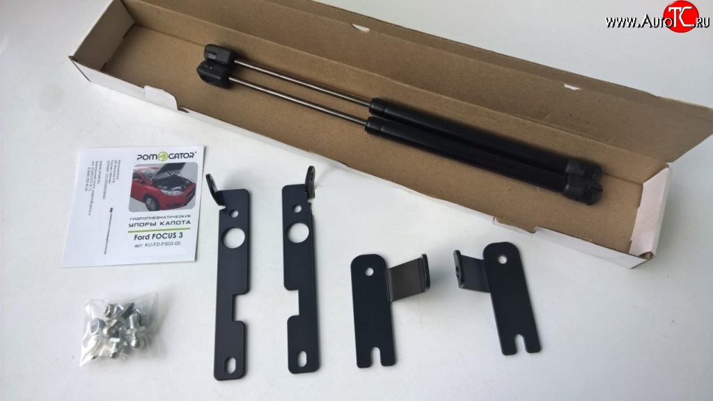 3 199 р. Упоры капота Pomogator Ford Focus 3 хэтчбэк дорестайлинг (2010-2015)  с доставкой в г. Керчь