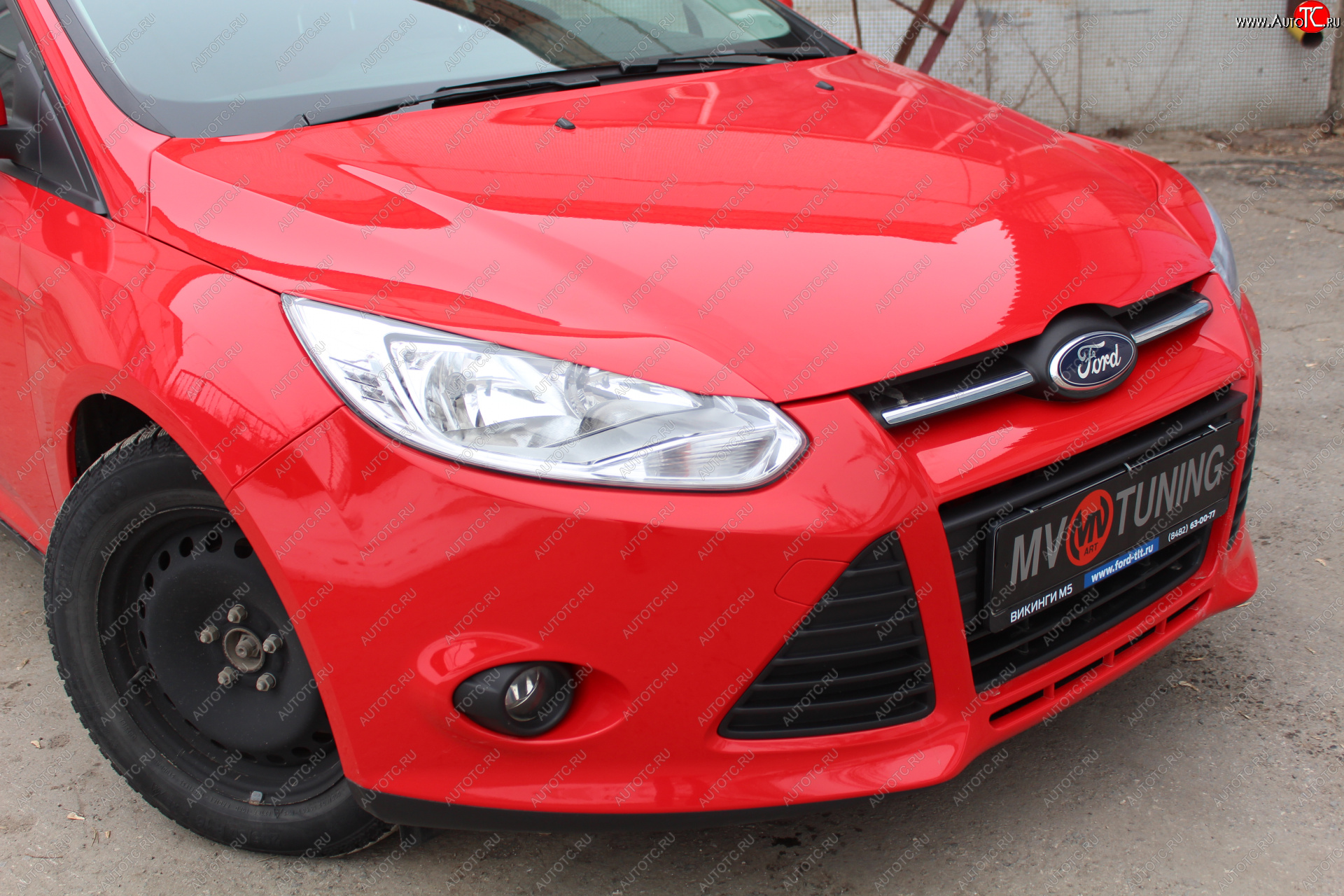 1 149 р. Реснички на фары MV Tuning Ford Focus 3 хэтчбэк дорестайлинг (2010-2015) (Неокрашенные)  с доставкой в г. Керчь
