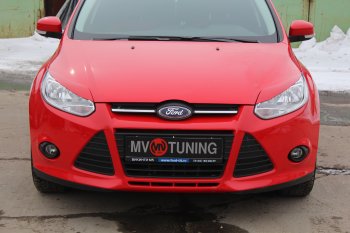 1 149 р. Реснички на фары MV Tuning Ford Focus 3 хэтчбэк дорестайлинг (2010-2015) (Неокрашенные)  с доставкой в г. Керчь. Увеличить фотографию 2