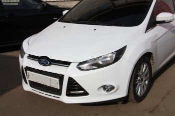 1 149 р. Реснички на фары MV Tuning Ford Focus 3 хэтчбэк дорестайлинг (2010-2015) (Неокрашенные)  с доставкой в г. Керчь. Увеличить фотографию 5