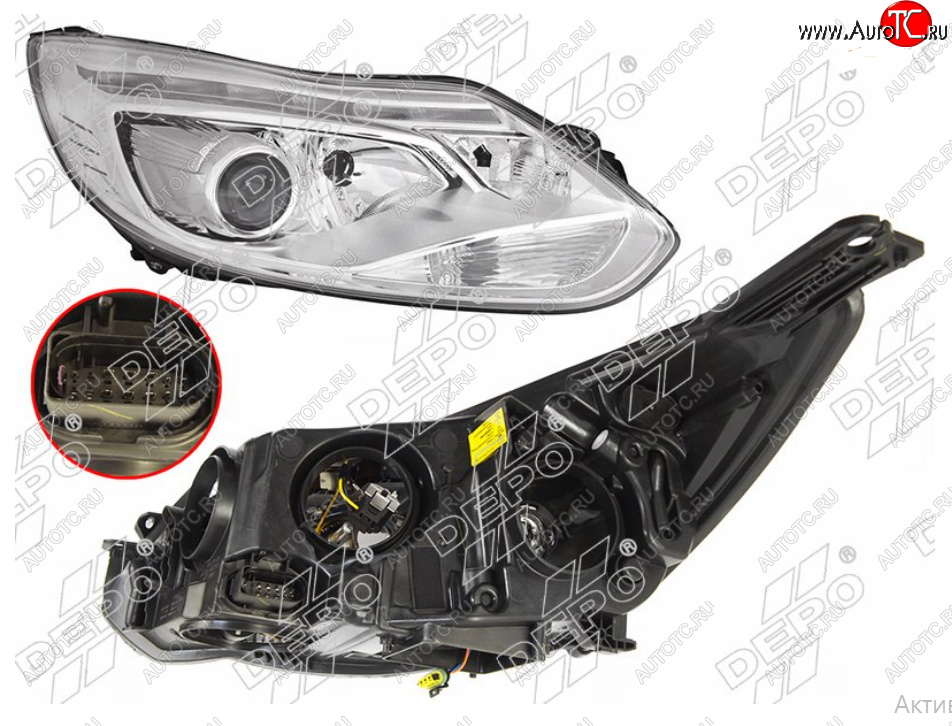 30 699 р. Правая фара (под ксенон, ДХО , c корректором) DEPO Ford Focus 3 хэтчбэк дорестайлинг (2010-2015)  с доставкой в г. Керчь
