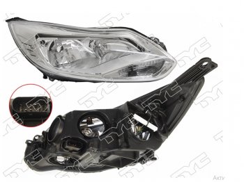 Правая фара (галоген, c корректором) TYC Ford Focus 3 хэтчбэк дорестайлинг (2010-2015)