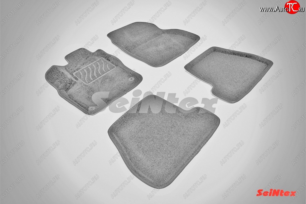 7 399 р. Коврики в салон (MКПП) SeiNtex Premium 3D 4 шт. (ворсовые, серые)  Ford Focus  3 (2010-2019) универсал дорестайлинг, хэтчбэк дорестайлинг, седан дорестайлинг, седан рестайлинг, универсал рестайлинг, хэтчбэк рестайлинг  с доставкой в г. Керчь