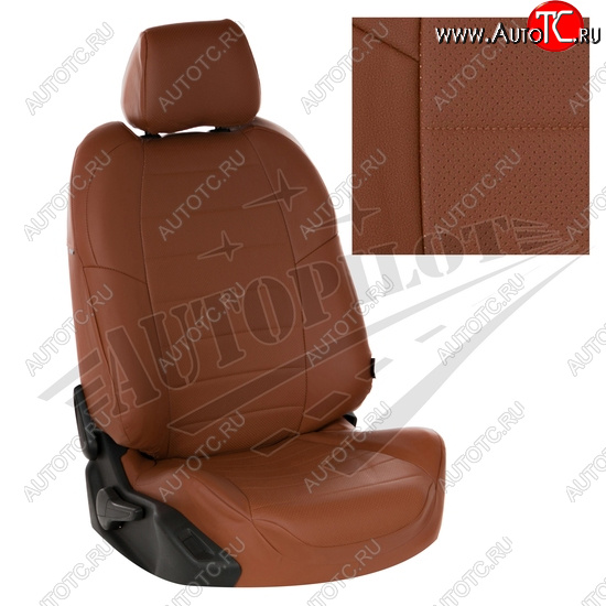 8 249 р. Чехлы сидений AUTOPILOT Экокожа (Sport/Titanium, Задняя спинка и сиденье 40/60)  Ford Focus  3 (2010-2019) универсал дорестайлинг, хэтчбэк дорестайлинг, седан дорестайлинг, седан рестайлинг, универсал рестайлинг, хэтчбэк рестайлинг (Коричневый + Коричневый)  с доставкой в г. Керчь