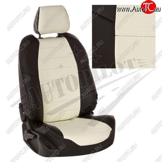8 249 р. Чехлы сидений AUTOPILOT Экокожа (Sport/Titanium, Задняя спинка и сиденье 40/60)  Ford Focus  3 (2010-2019) универсал дорестайлинг, хэтчбэк дорестайлинг, седан дорестайлинг, седан рестайлинг, универсал рестайлинг, хэтчбэк рестайлинг (Черный + Белый)  с доставкой в г. Керчь