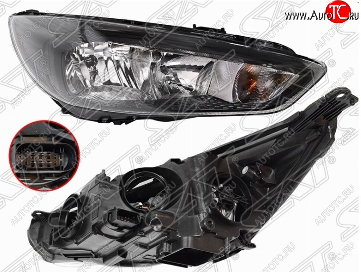 5 499 р. Передняя правая фара SAT (с электрокорректором) Ford Focus 3 хэтчбэк рестайлинг (2014-2019)  с доставкой в г. Керчь