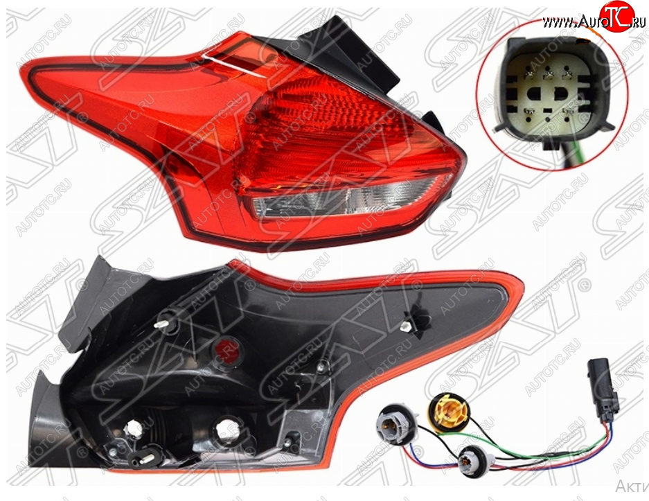 3 579 р. Левый фонарь задний SAT  Ford Focus  3 (2014-2019) хэтчбэк рестайлинг  с доставкой в г. Керчь