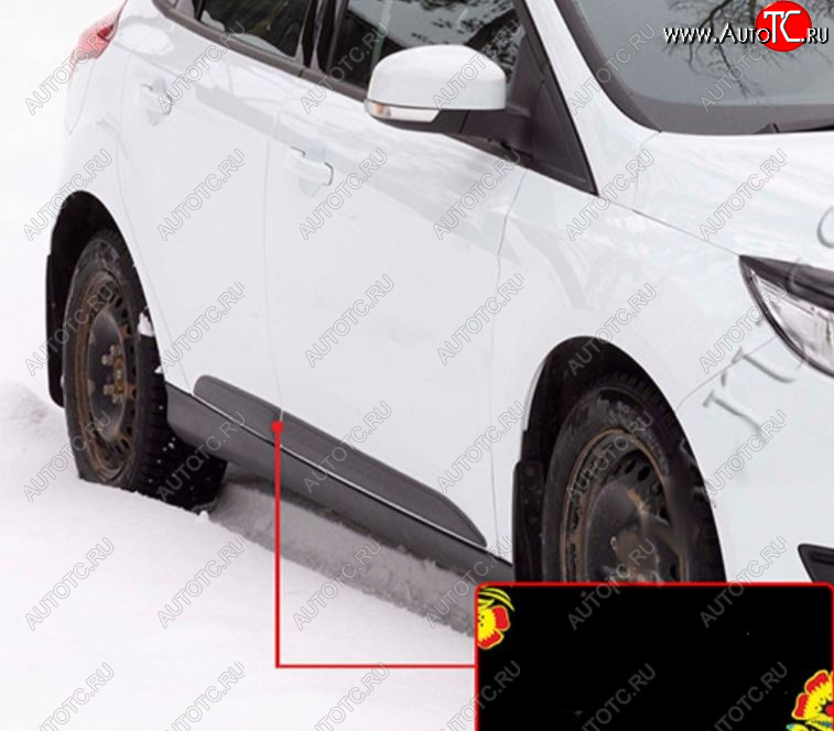 619 р. Молдинг двери задний правый RA Ford Focus 3 хэтчбэк рестайлинг (2014-2019) (Поверхность шагрень)  с доставкой в г. Керчь