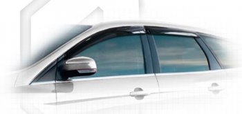 Дефлектора окон CA-Plastiс Ford Focus 3 универсал рестайлинг (2014-2019) (Classic полупрозрачный, Без хром.молдинга)