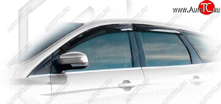 1 999 р. Дефлектора окон CA-Plastiс Ford Focus 3 универсал рестайлинг (2014-2019) (Classic полупрозрачный, Без хром.молдинга)  с доставкой в г. Керчь