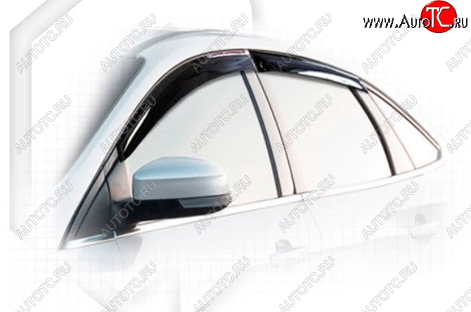 1 899 р. Дефлектора окон CA-Plastic  Ford Focus  3 (2011-2015) седан дорестайлинг (Classic полупрозрачный, Без хром.молдинга)  с доставкой в г. Керчь