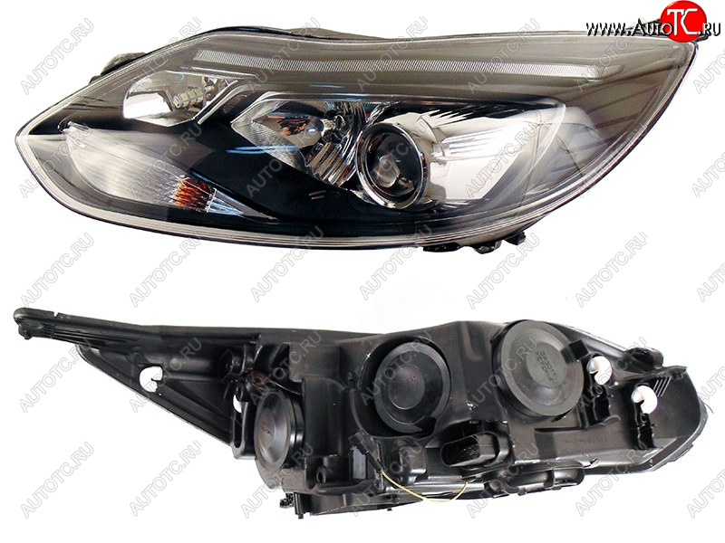 42 999 р. Левая фара SAT (ксенон,линза,чёрная) Ford Focus 3 седан дорестайлинг (2011-2015)  с доставкой в г. Керчь