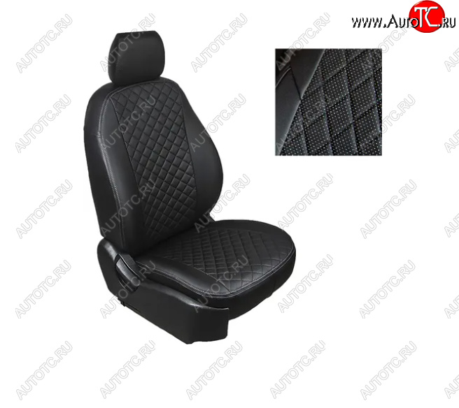 7 549 р. Чехлы Titanium Sport Seintex (экокожа/ромб) Ford Focus 3 седан рестайлинг (2014-2019)  с доставкой в г. Керчь