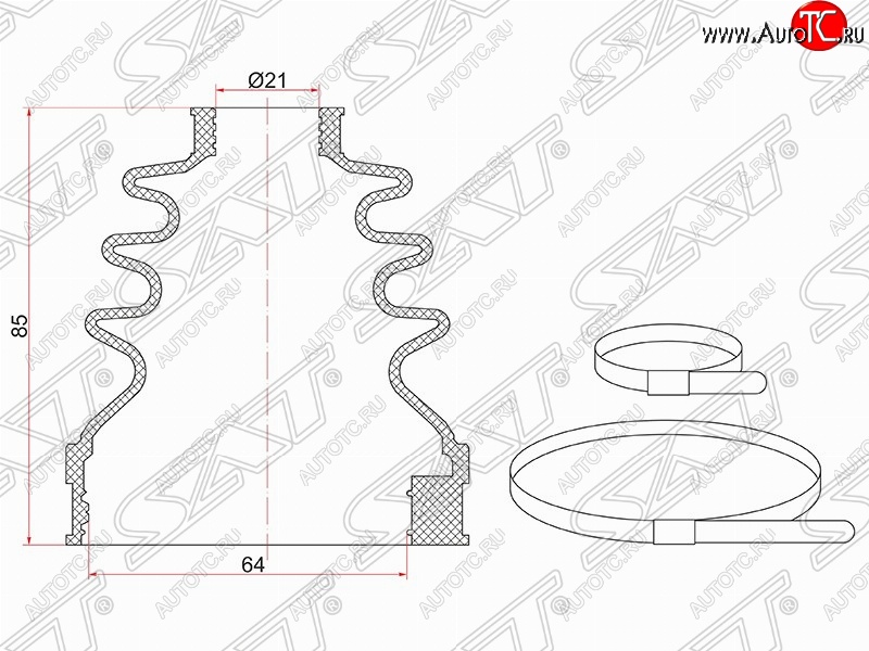 339 р. Пыльник ШРУСа SAT (1.8/2.0, 2 хомута, резина)  Ford Focus  3 (2010-2015) универсал дорестайлинг, хэтчбэк дорестайлинг, седан дорестайлинг  с доставкой в г. Керчь