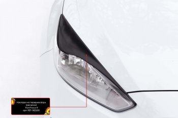 819 р. Реснички на фары RA Ford Focus 3 седан рестайлинг (2014-2019) (Неокрашенные)  с доставкой в г. Керчь. Увеличить фотографию 3