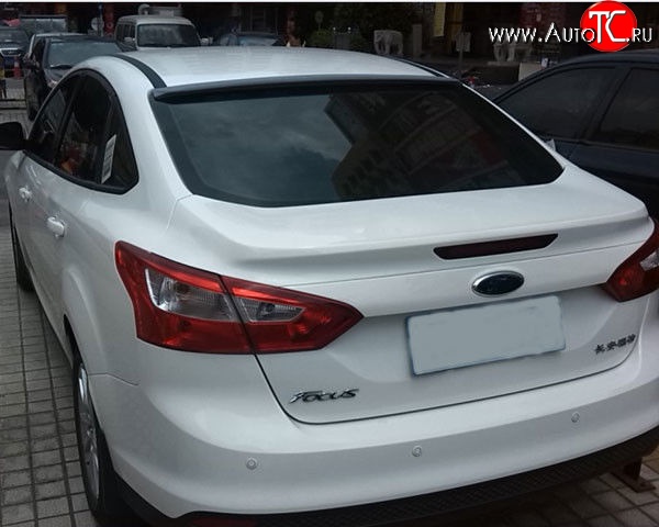 2 199 р. Козырёк на заднее стекло M-VRS Ford Focus 3 седан рестайлинг (2014-2019) (Неокрашенный)  с доставкой в г. Керчь