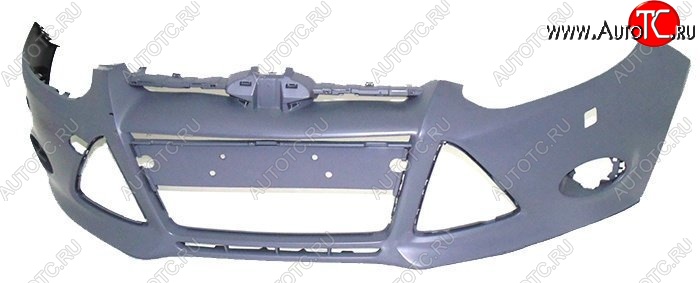 3 399 р. Передний бампер стандартный SAT (под омыватели фар)  Ford Focus  3 (2010-2015) универсал дорестайлинг, хэтчбэк дорестайлинг, седан дорестайлинг (Неокрашенный)  с доставкой в г. Керчь