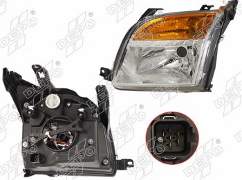Левая передняя фара DEPO (с корректором) Ford Fusion  1 (2005-2012)  рестайлинг, хэтчбэк