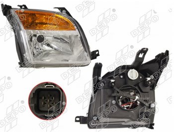 Передняя правая фара DEPO (с корректором) Ford Fusion  1 (2005-2012)  рестайлинг, хэтчбэк