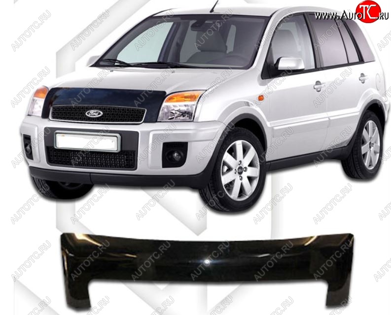1 999 р. Дефлектор капота CA-Plastic Ford Fusion 1 хэтчбэк дорестайлинг (2002-2005) (Classic черный, Без надписи)  с доставкой в г. Керчь