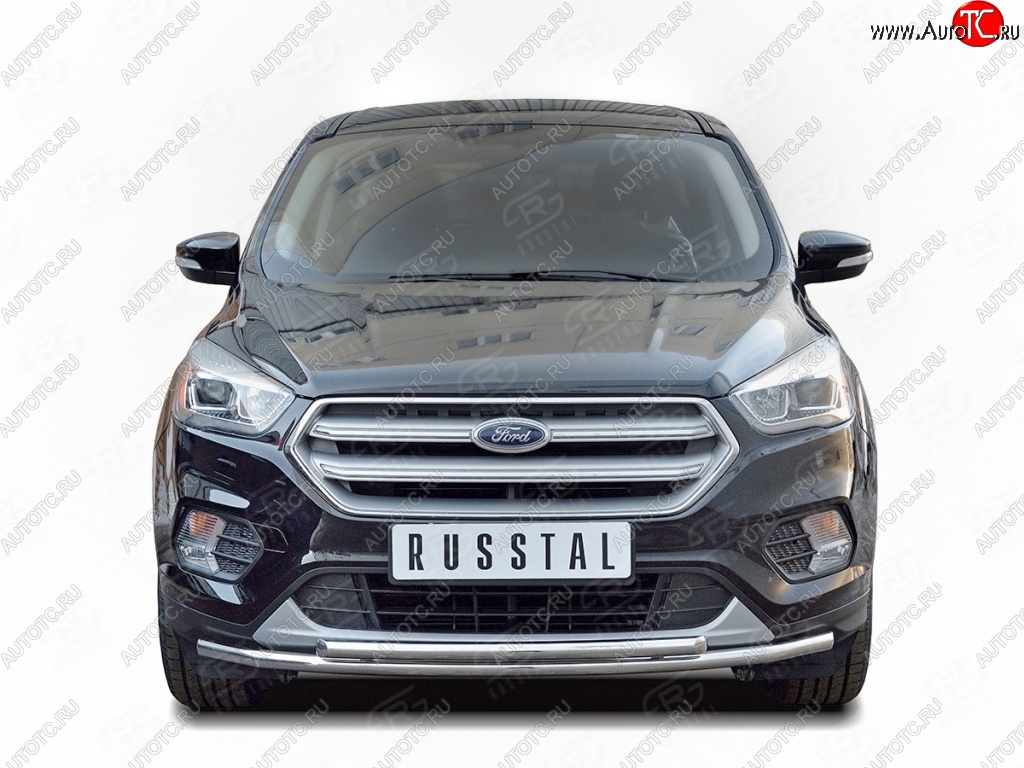 17 499 р. Защита переднего бампера (2 трубыØ42 мм, нержавейка) SLITKOFF Ford Kuga 2 рестайлинг (2016-2019)  с доставкой в г. Керчь