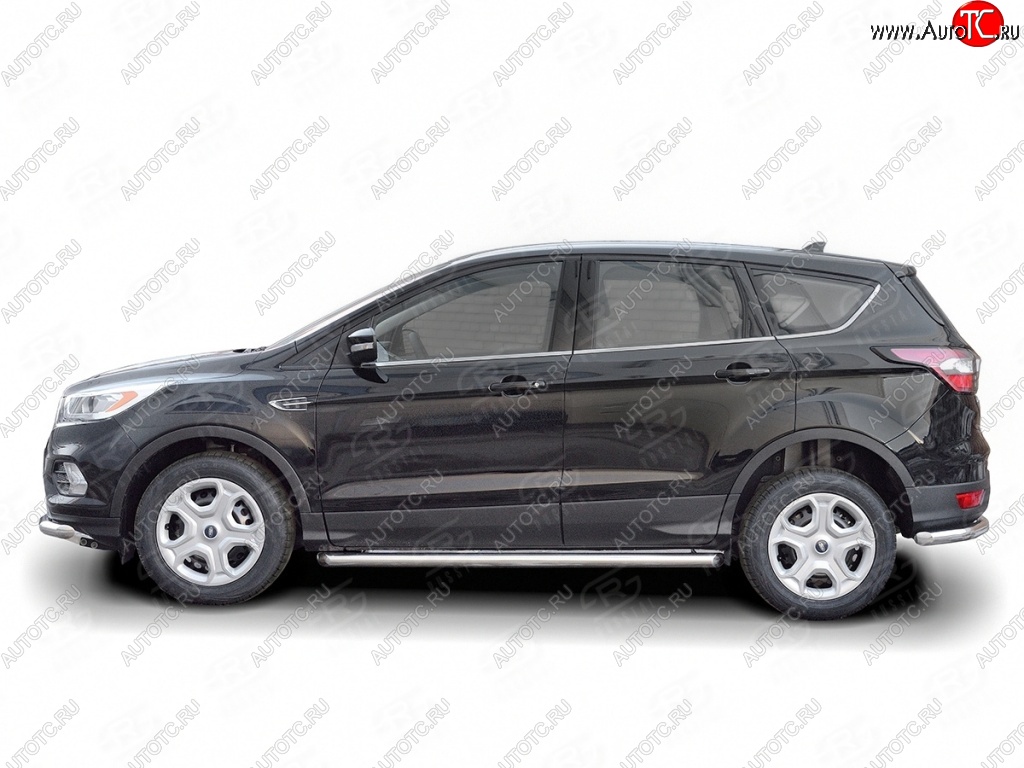 19 999 р. Защита порогов из круглой трубы диаметром 63 мм SLITKOFF  Ford Kuga  2 (2016-2019) рестайлинг  с доставкой в г. Керчь