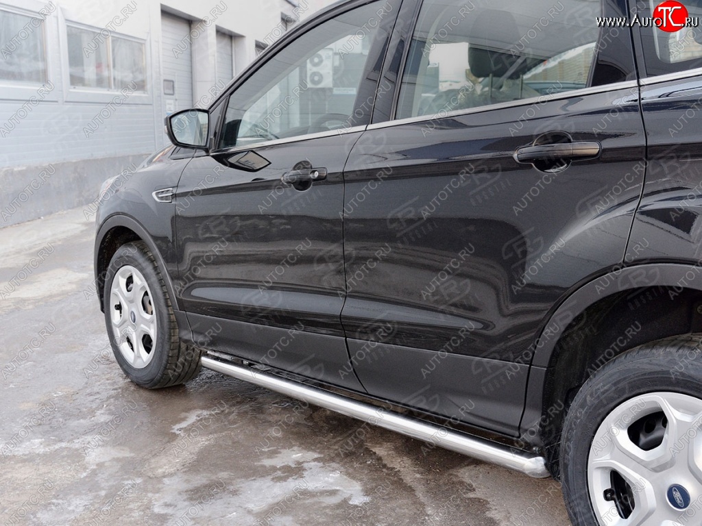 19 999 р. Защита порогов из круглой трубы диаметром 63 мм SLITKOFF v3  Ford Kuga  2 (2016-2019) рестайлинг  с доставкой в г. Керчь