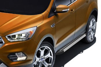Пороги алюминиевые Slitkoff Ford Kuga 2 рестайлинг (2016-2019)
