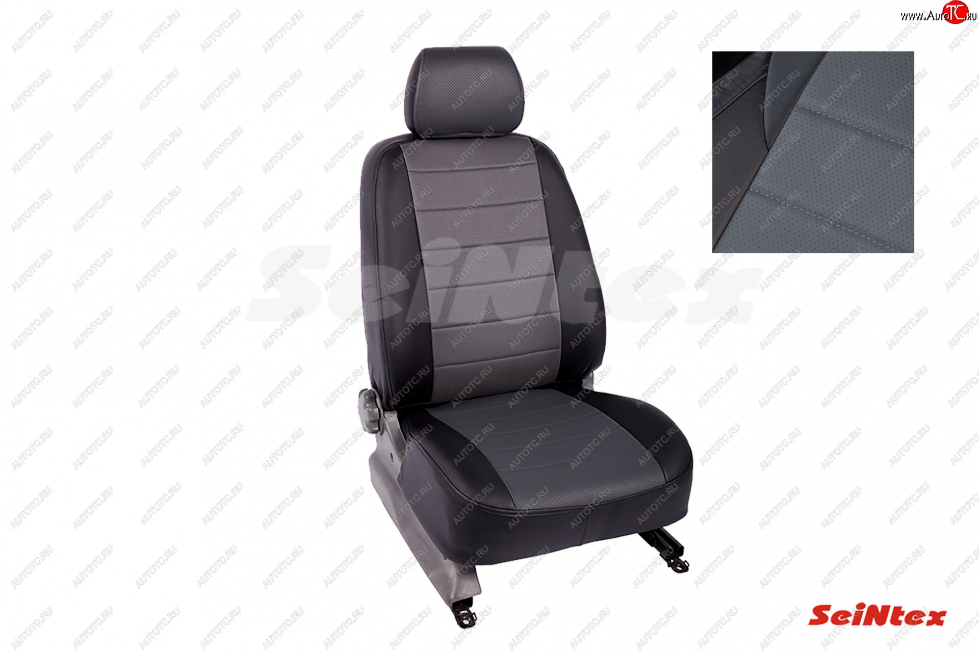 6 999 р. Чехлы для сидений Seintex (экокожа) Ford Kuga 2 дорестайлинг (2013-2016) (Черный+серый)  с доставкой в г. Керчь