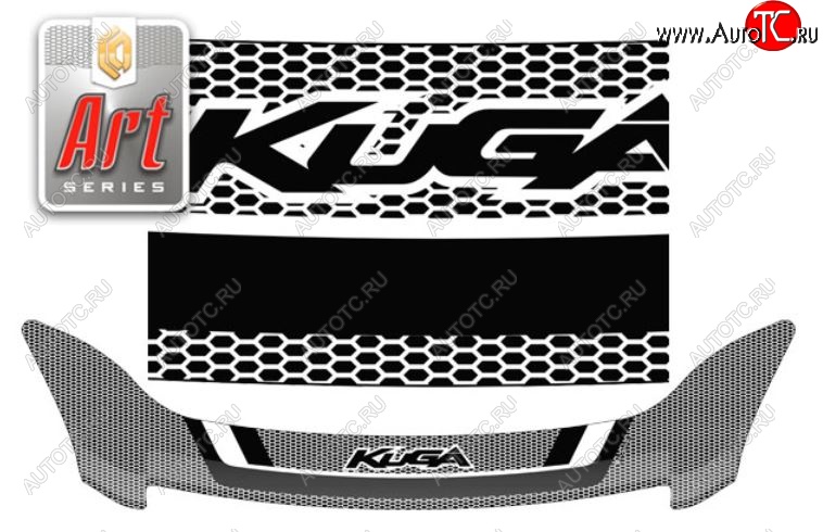 2 479 р. Дефлектор капота CA-Plastiс  Ford Kuga  1 (2008-2013) (серия Art графит)  с доставкой в г. Керчь