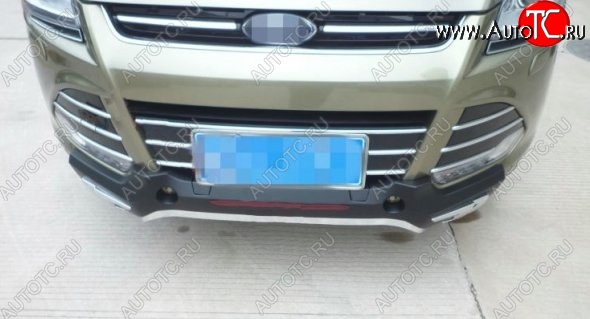12 199 р. Накладка на передний бампер CT Ford Kuga 2 дорестайлинг (2013-2016) (Неокрашенная)  с доставкой в г. Керчь