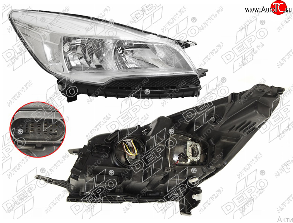 14 299 р. Правая фара (галоген, с корректором) DEPO  Ford Kuga  2 (2013-2016) дорестайлинг  с доставкой в г. Керчь